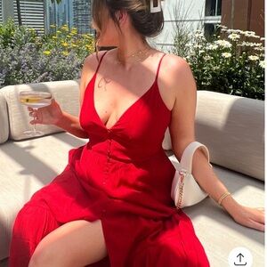 Abercrombie textured maxi dress with buttons